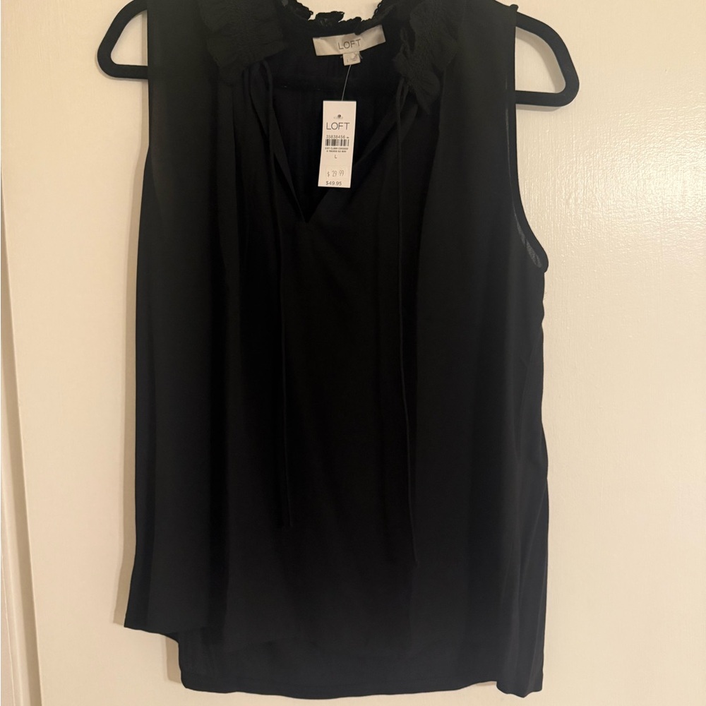 LOFT Elegant Black Sleeveless Blouse